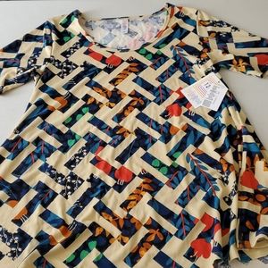 Lularoe Perfect Tee Colorful Pattern Size XS